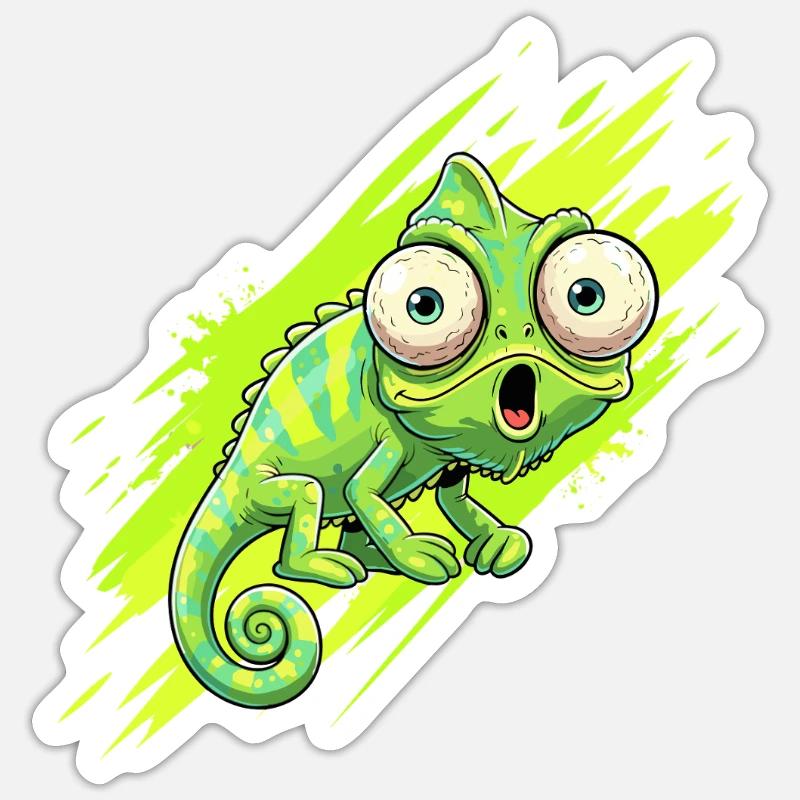 Éclaboussure caméléon néon Sticker taille S (10 x 10 cm)