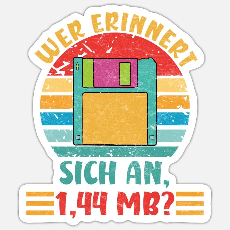 Coder WER ERINNERT SICH AN 1.44 MB? LUSTIG Sticker taille S (10 x 10 cm)