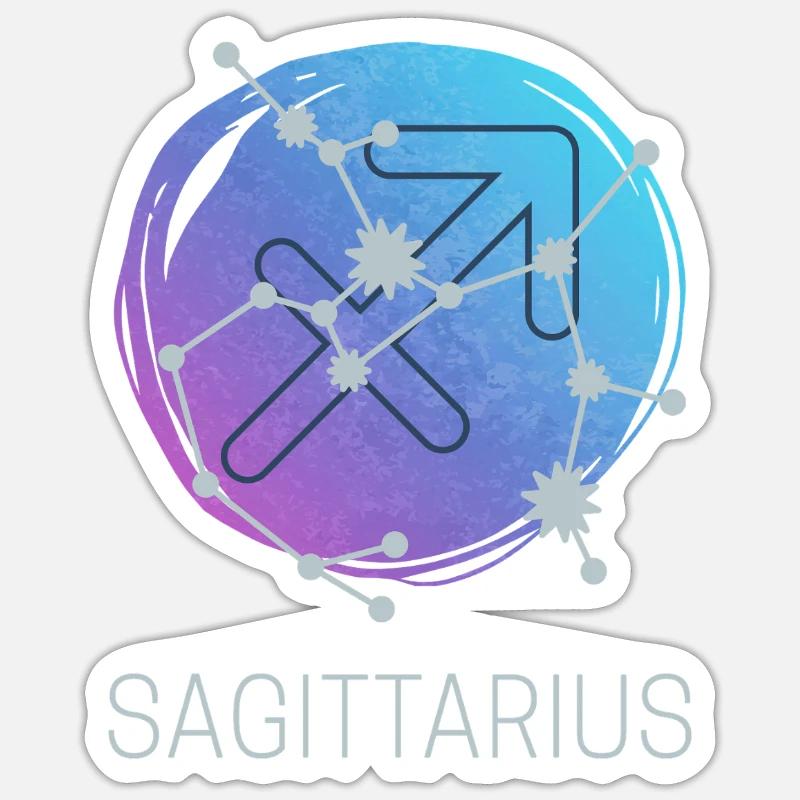 Schütze Sagittarius Sternzeichen Astrologie Design - Sticker Größe S (10 x 10 cm) - Mattweiß