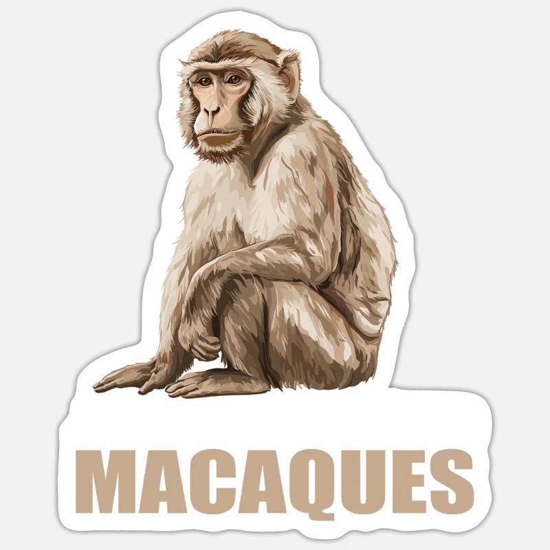 Macaque Macaque Sticker size S (10 x 10 cm)