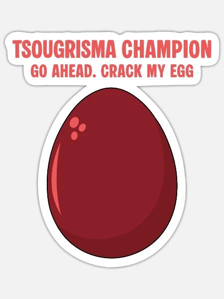 Tsougrisma-Champion Lustiges griechisches Ostern - Sticker Größe S (10 x 10 cm) - Mattweiß