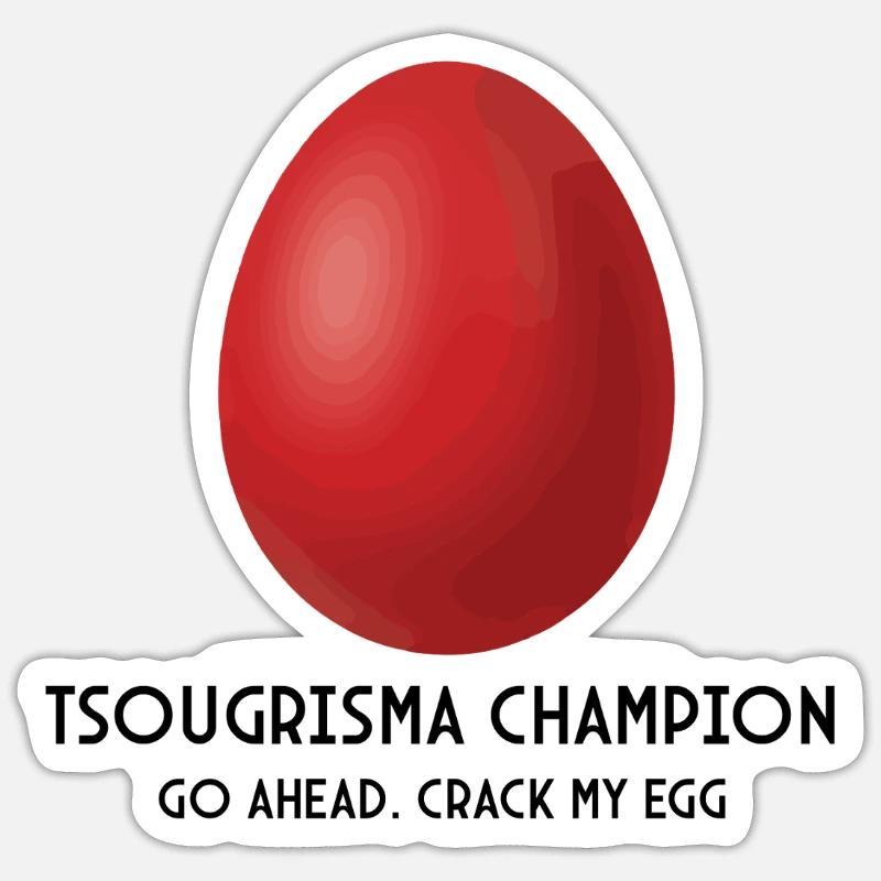 Greek Easter Tsougrisma Champion - Sticker size S (10 x 10 cm) - white matte