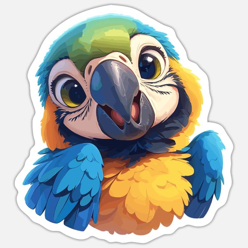 Aras Ara - Sticker Größe S (10 x 10 cm) - Mattweiß