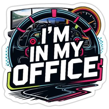Je suis dans mon bureau - Sticker taille S (10 x 10 cm) - blanc mat - Devant