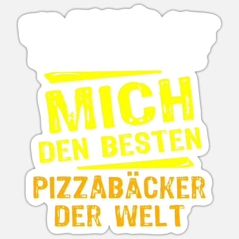 Pizzabäcker Geschenk - Sticker Größe S (10 x 10 cm) - Mattweiß