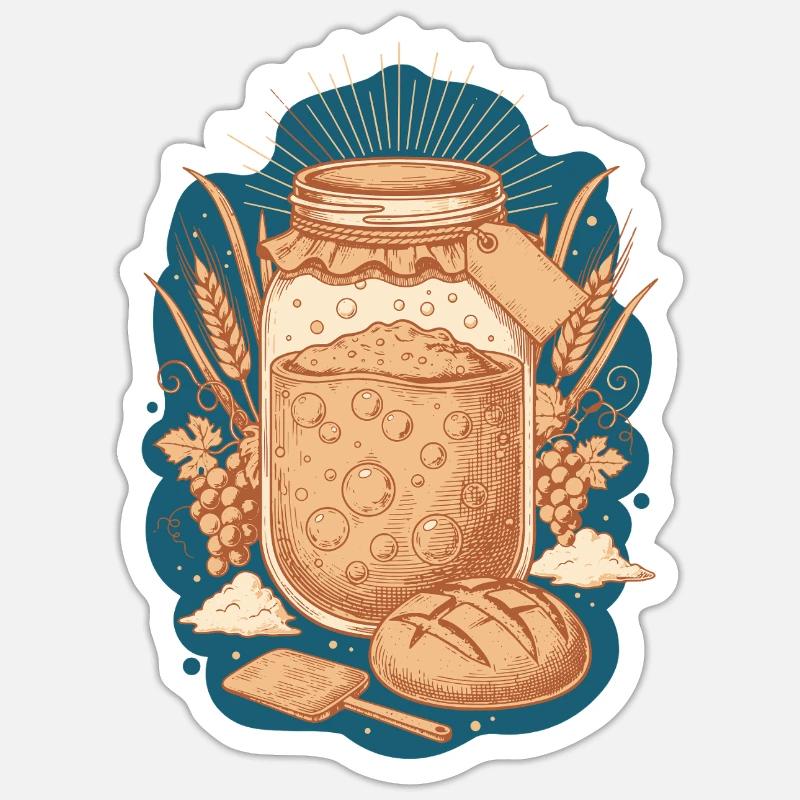Sourdough Bread Baking Baker Sourdough Starter - Sticker size S (10 x 10 cm) - white matte