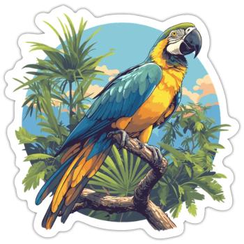 L’ère de l’ara - Sticker taille S (10 x 10 cm) - blanc mat - Devant