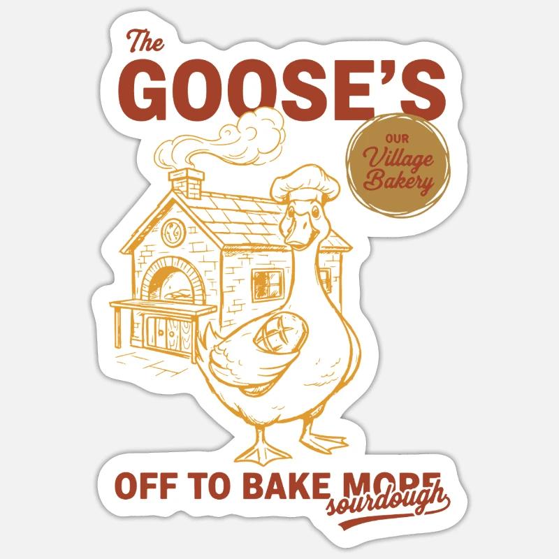 Sourdough Gooses Off To Bake More Bread Baking Sticker size S (10 x 10 cm)