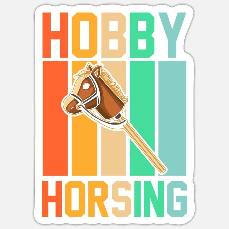 Steckenpferd Cheval de Hobby Cavalier - Sticker taille S (10 x 10 cm) - blanc mat