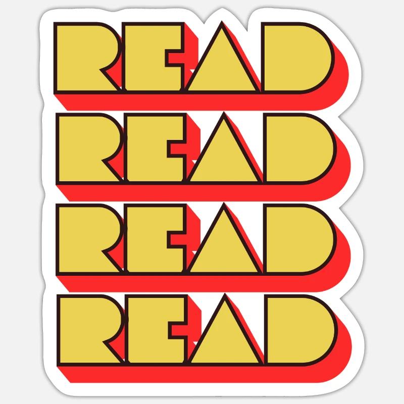 Read Design - Look rétro - Sticker taille S (10 x 10 cm) - blanc mat