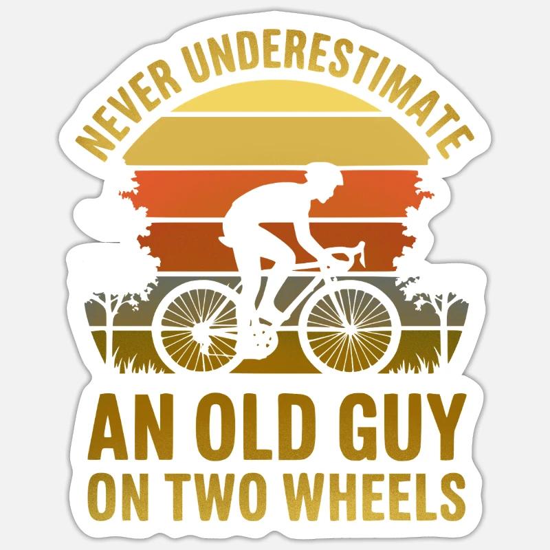 Retro Sunset Cyclist - Sticker size S (10 x 10 cm) - white matte