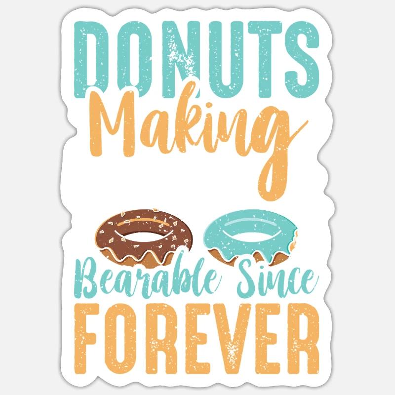 Restauration rapide en donuts - Sticker taille S (10 x 10 cm) - blanc mat