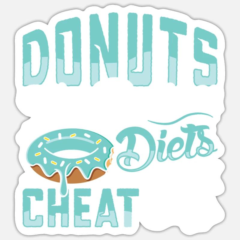 Restauration rapide en donuts - Sticker taille S (10 x 10 cm) - blanc mat