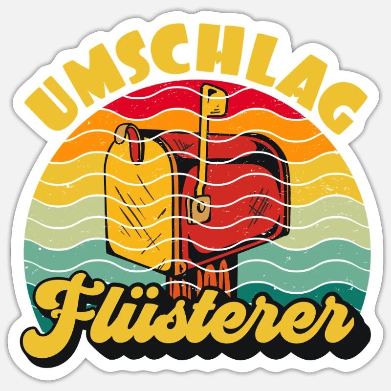 Briefträger UMSCHLAG FLÜTERER LUSTIG - Sticker Größe S (10 x 10 cm) - Mattweiß
