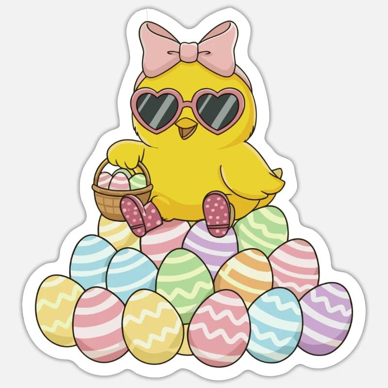 Pastel Chick Easter Egg Parade Sticker size S (10 x 10 cm)