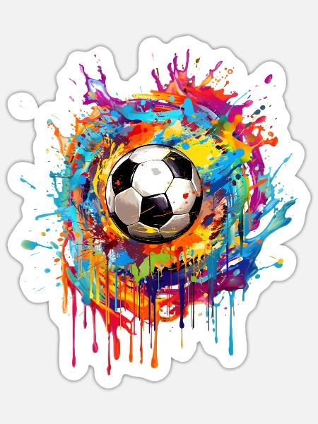 Fußball-Football-Spieler-Supporter-Trikot-T-Shirt - Sticker Größe S (10 x 10 cm) - Mattweiß