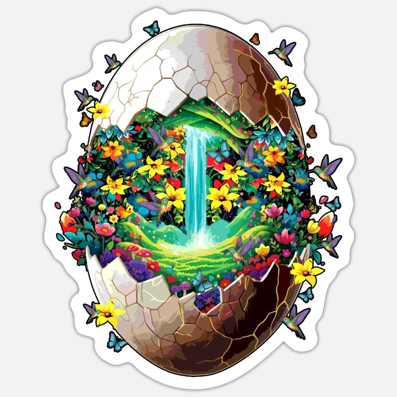Eostre Spring Moon Happy Easter Ostara Blessings Sticker size S (10 x 10 cm)