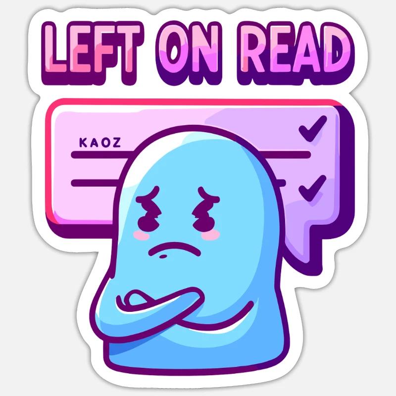 Left on Read Mood Ghost Sticker size S (10 x 10 cm)