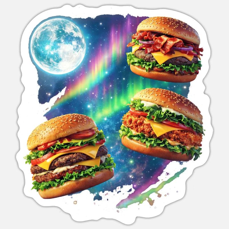 Space Burger Symphony Sticker size S (10 x 10 cm)