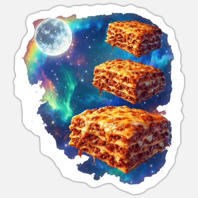 Lasagne spatiale dans la nébuleuse stellaire Sticker taille S (10 x 10 cm)