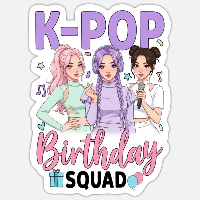 K-Pop Birthday Squad - Sticker size S (10 x 10 cm) - white matte