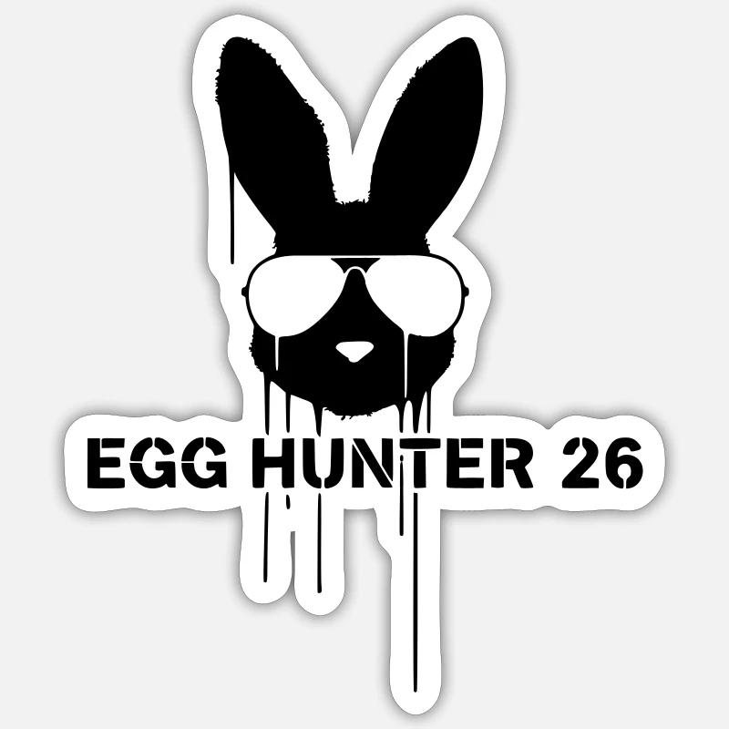 Pâques Cooler Egg Hunter 2026 - Sticker taille S (10 x 10 cm) - blanc mat