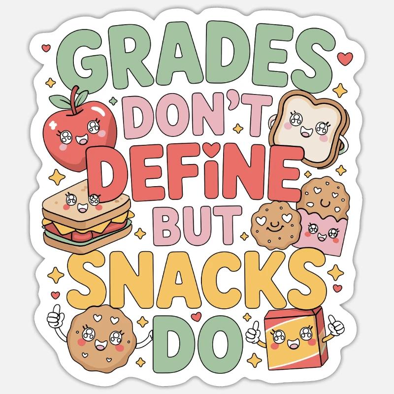 Elementary Teacher Grades Don't Define Education - Sticker Größe S (10 x 10 cm) - Mattweiß