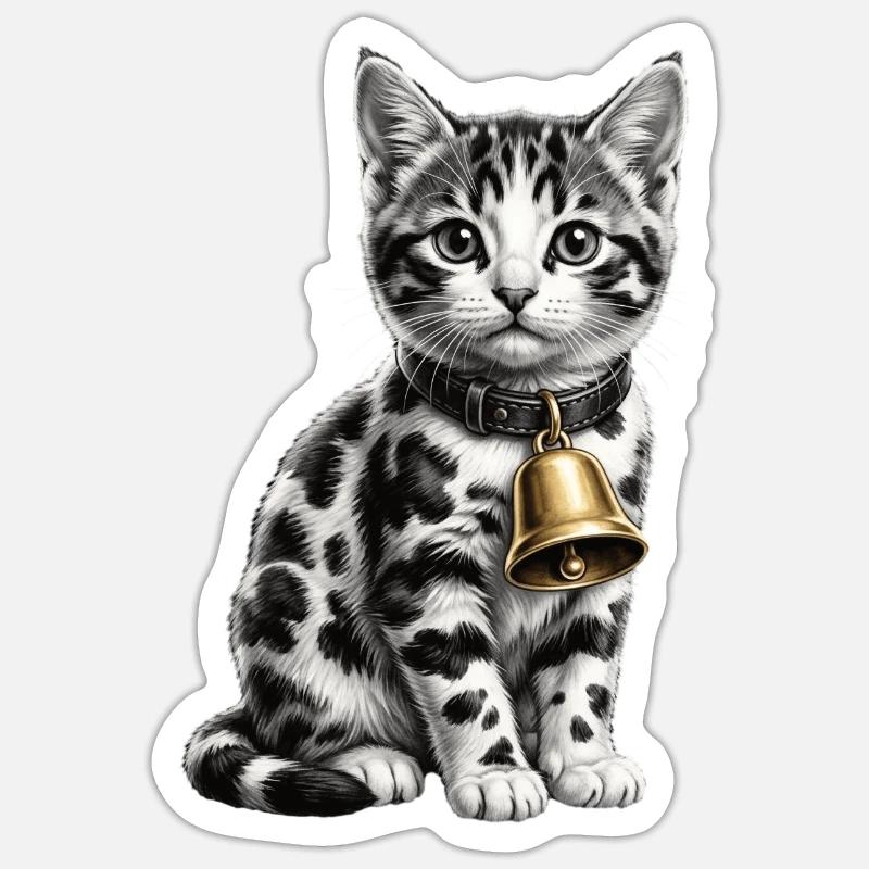 Funny Mixed Cat Cow Pattern - Sticker size S (10 x 10 cm) - white matte