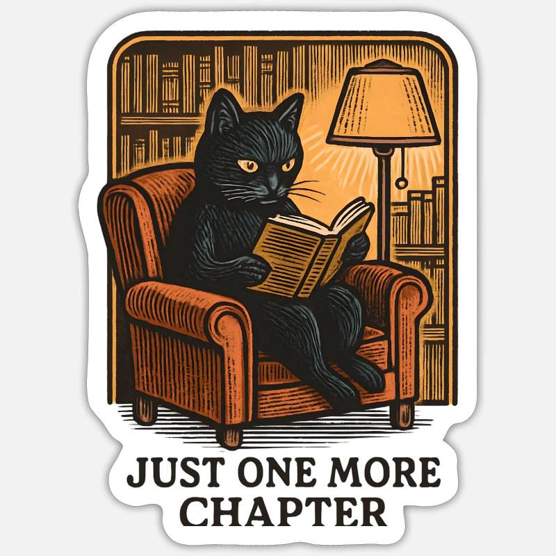 Noch Ein Kapitel Katzenlese Sticker Größe S (10 x 10 cm)