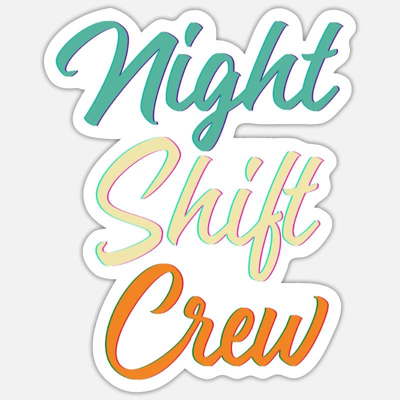 Équipe de nuit - Sticker taille S (10 x 10 cm) - blanc mat