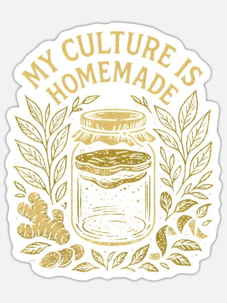 Hausgemachte Kultur | Kombucha Fermentation - Sticker Größe S (10 x 10 cm) - Mattweiß