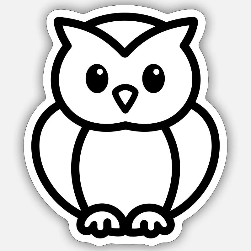 chouette - Sticker taille S (10 x 10 cm) - blanc mat