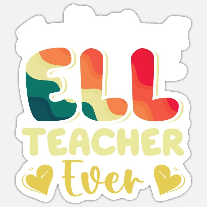 Professeur ELL Langue anglaise - Sticker taille S (10 x 10 cm) - blanc mat