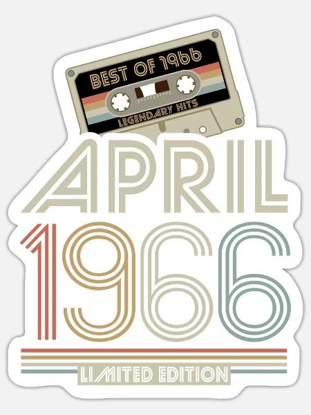 Best of April 1966 Kassette | Limited Edition - Sticker Größe S (10 x 10 cm) - Mattweiß
