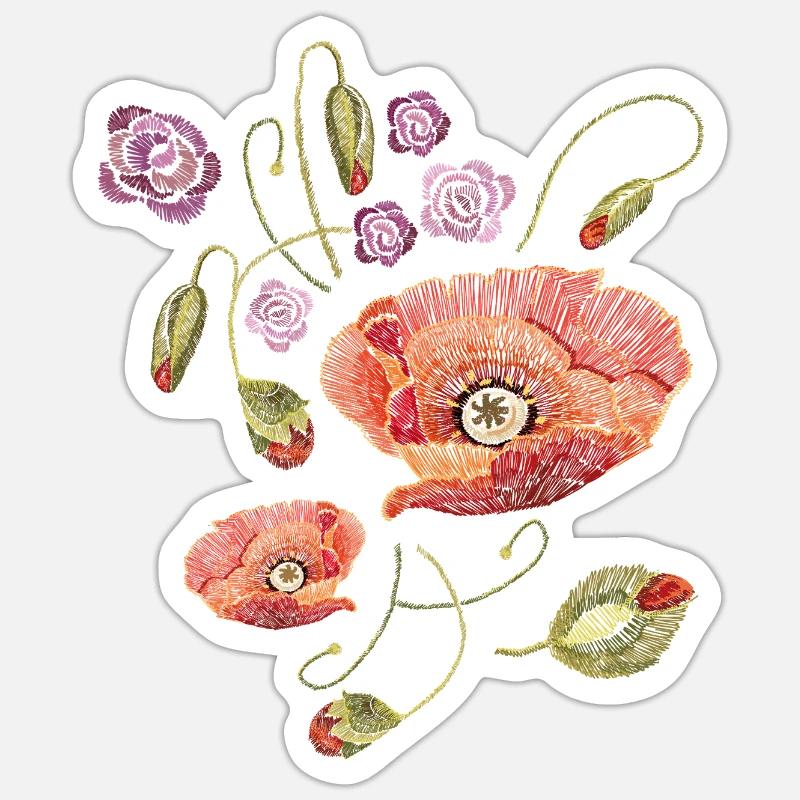  Mohnblumen  Sticker Größe S (10 x 10 cm)
