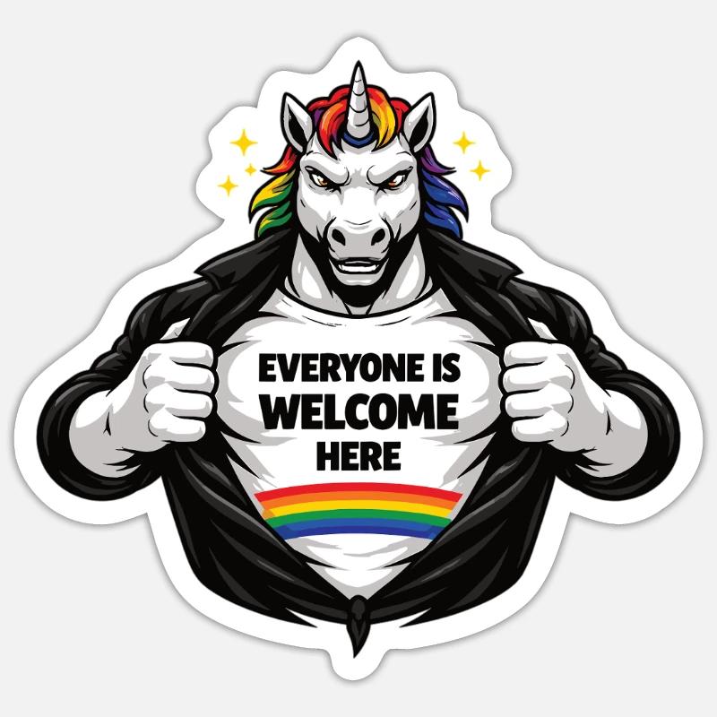 Vielfalt & Respekt Regenbogen Statement Design - Sticker Größe S (10 x 10 cm) - Mattweiß