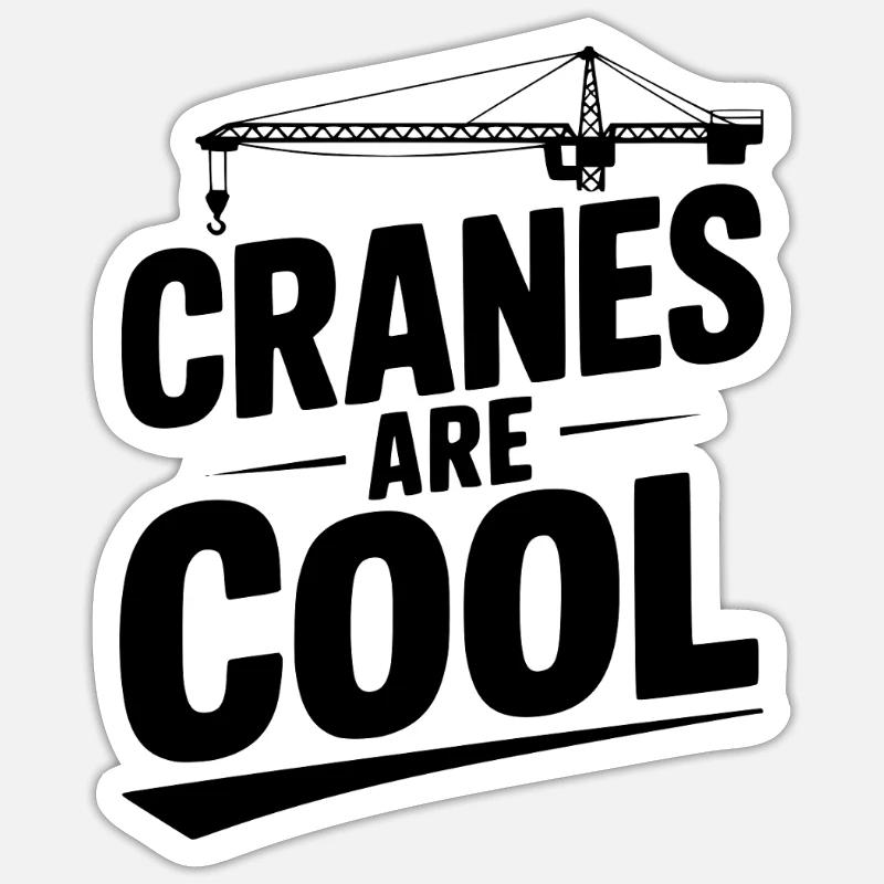 Kraniche sind cool - Sticker Größe S (10 x 10 cm) - Mattweiß