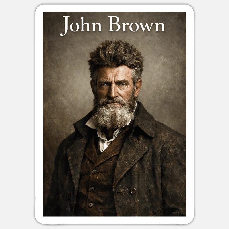 John Brown Portrait. - Sticker Größe S (10 x 10 cm) - Mattweiß
