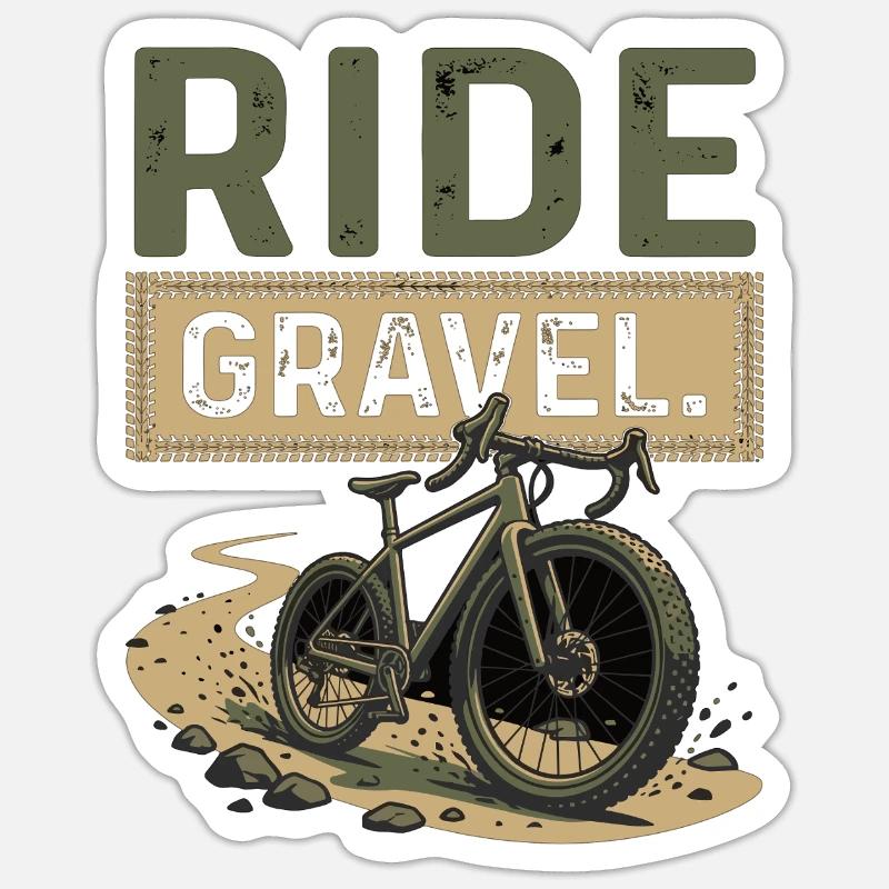 Aventure à vélo de gravier - Sticker taille S (10 x 10 cm) - blanc mat