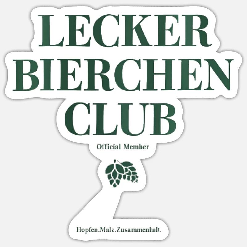 lecker Bierchen Club - Sticker Größe S (10 x 10 cm) - Mattweiß
