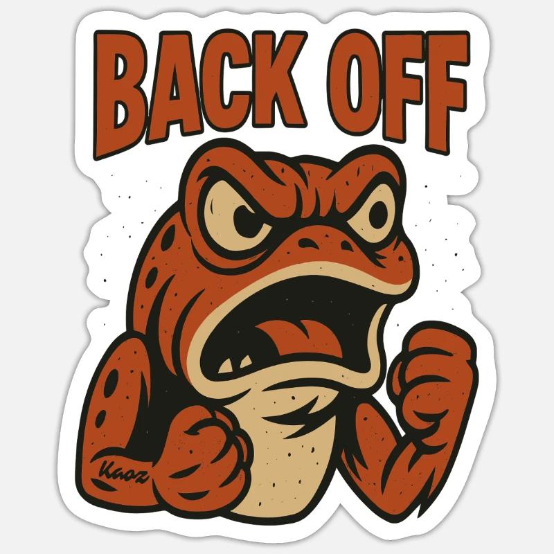 Zurück von Angry Frog Patch - Sticker Größe S (10 x 10 cm) - Mattweiß