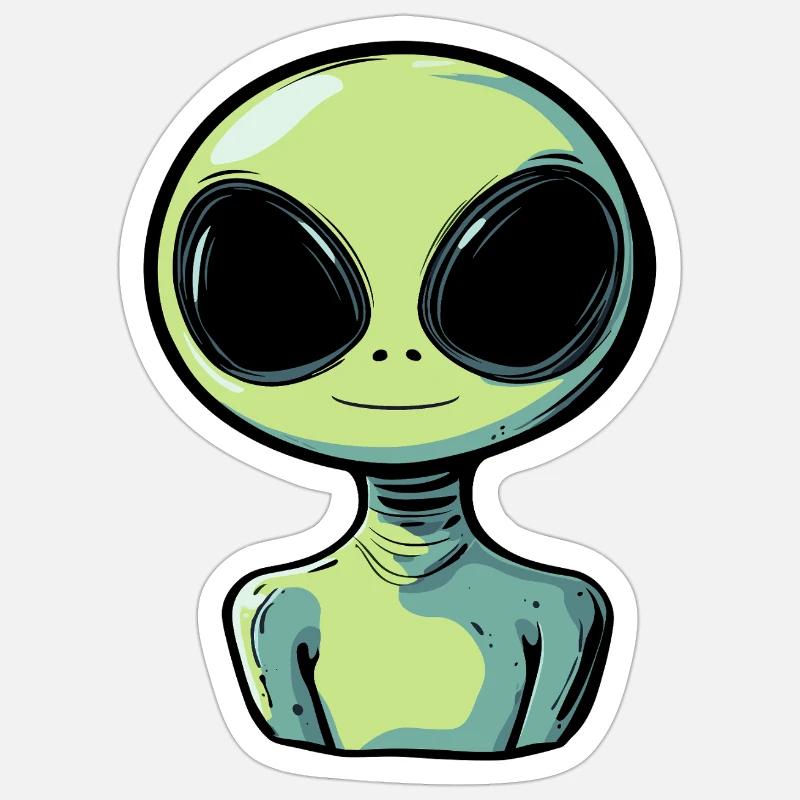 Alien Martian - Sticker size S (10 x 10 cm) - white matte
