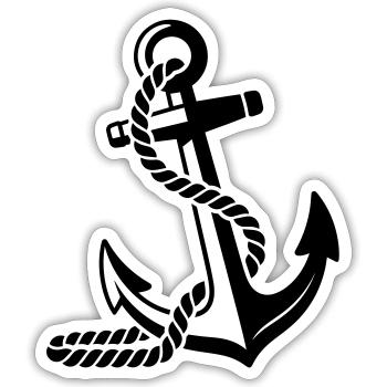 Anchor - Sticker size S (10 x 10 cm) - white matte - Front