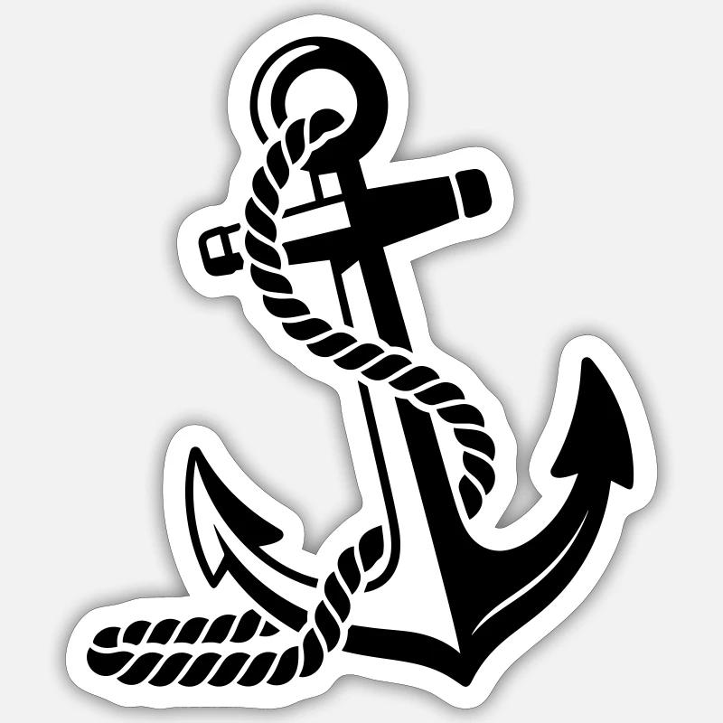 Ancre - Sticker taille S (10 x 10 cm) - blanc mat