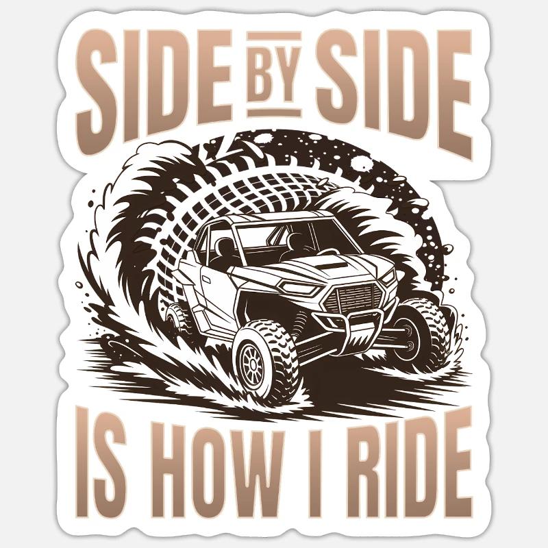 UTV Tout-Terrain Boy Men 4 Wheels Side by Side Sticker taille S (10 x 10 cm)