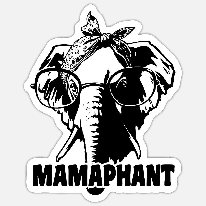 Mamaphant Elefant zum Muttertag Sticker Größe S (10 x 10 cm)
