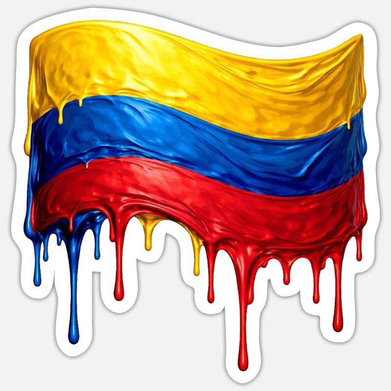 Drapeau colombien tombe Sticker taille S (10 x 10 cm)