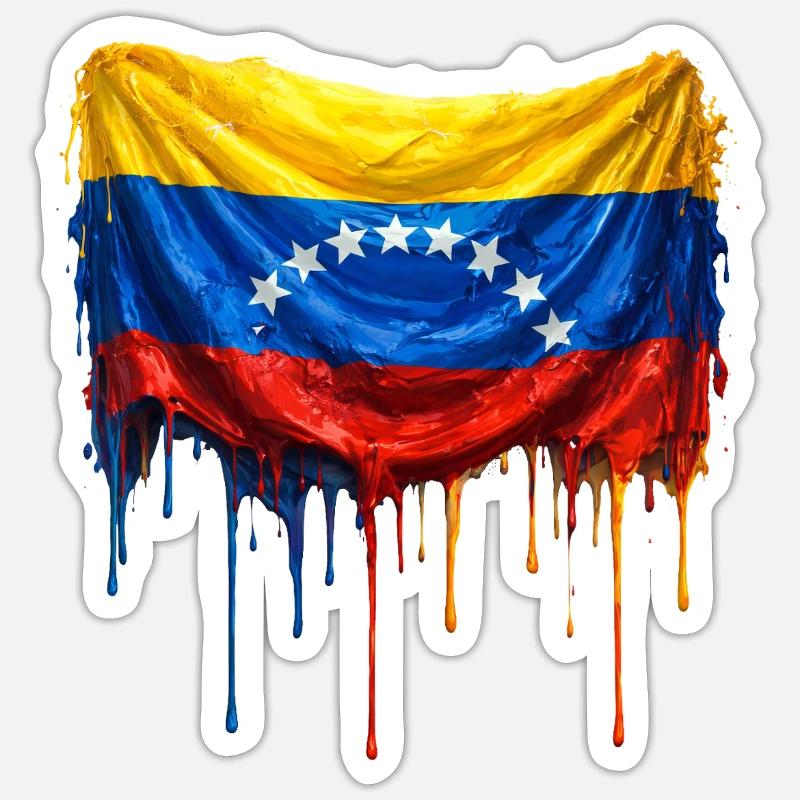 Venezuela Drop Flag - Sticker size S (10 x 10 cm) - white matte
