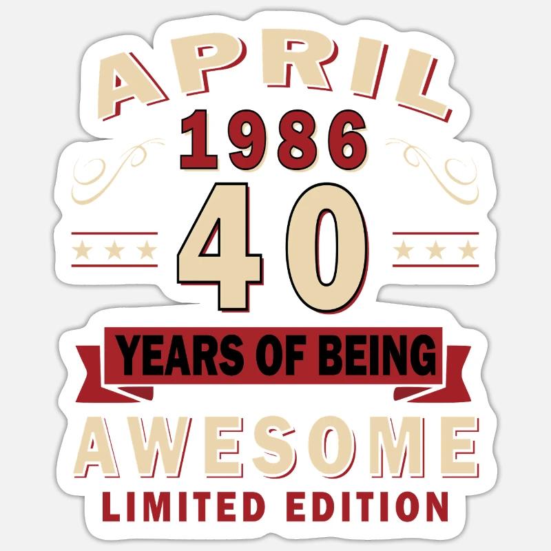 40 ans d’édition limitée incroyable - Sticker taille S (10 x 10 cm) - blanc mat