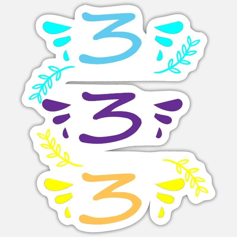 drei oder dreihundertdreiunddreißig Sticker Größe S (10 x 10 cm)